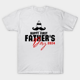 Happy First Fathers Day 2024 New Dad  Funny Gift T-Shirt